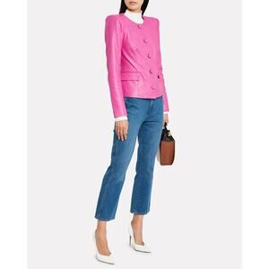 VERONICA BEARD bubblegum pink retro  Louisa Leather Jacket size 4 / small